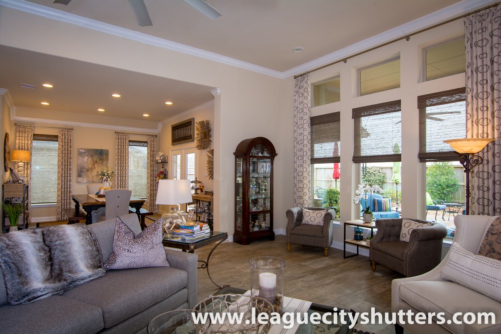 Life-Enhancing Light Filtering Woven Wood Shades on Bayou Cove Ln in League City, TX