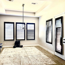 Beautiful Black Wood Plantation Shutters League City, TX 0