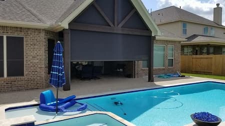 Motorized Patio Roller Shade Installation On Stockport Dr In League City, TX