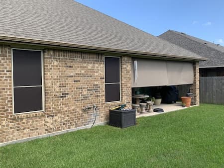 Cover outdoor patio shade solar screen league city tx