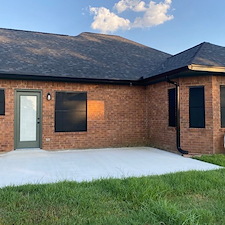 Perfectly Installed Solar Screens With Black Frame Alvin, TX 1